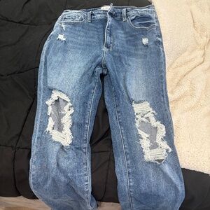 Judy Blue- Distressed mom jeans